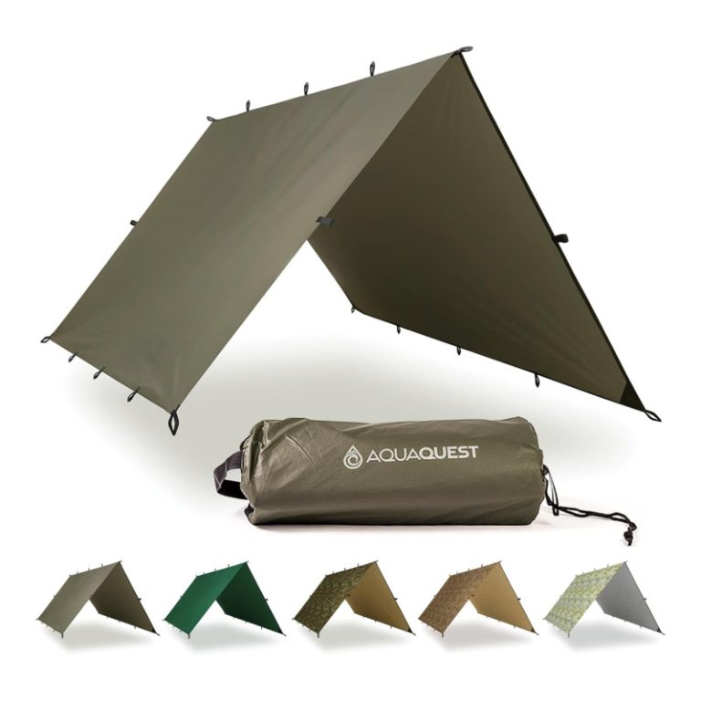 AquaQuest Defender heavy-duty camping tarp in olive drab