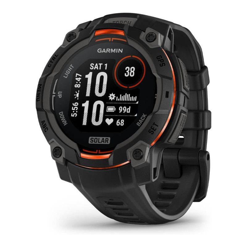 Garmin Instinct 3 Solar GPS watch, 45 mm, in black