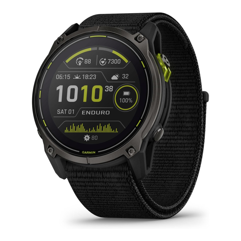 Garmin Enduro 3 GPS watch, 51 mm, with black nylon strap